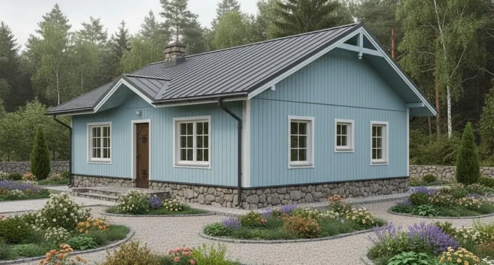 Проект Одноэтажный дом 10 на 9, 75 м2